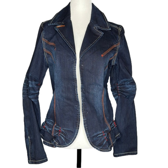 Vintage Parasuco ergonomic jeans denim jean jacket blazer - Picture 1 of 9